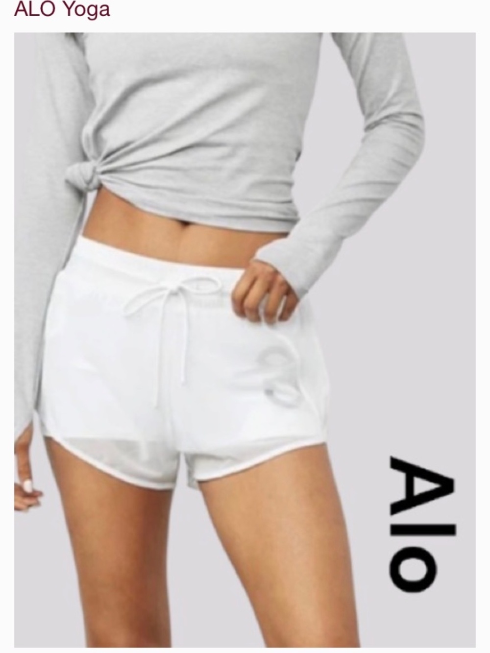 Alo Yoga Ambience Overlay Mesh Graphic Preformance Shorts